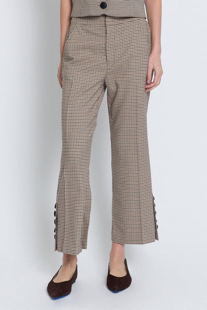 CPW Astor Cropped Check Pant Brown