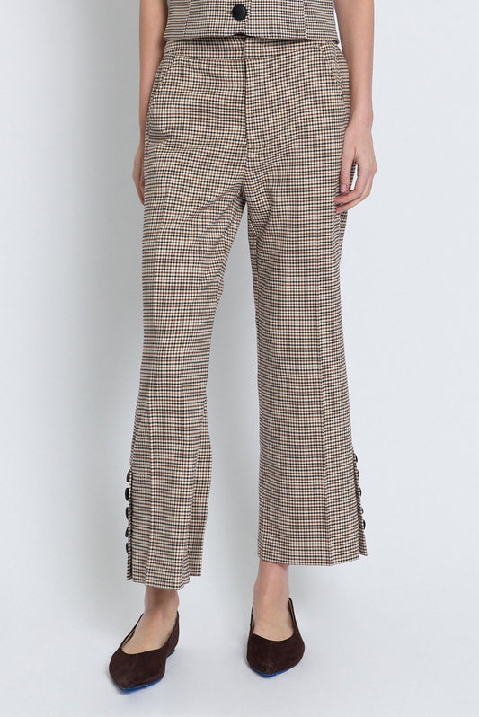 CPW Astor Cropped Check Pant Brown