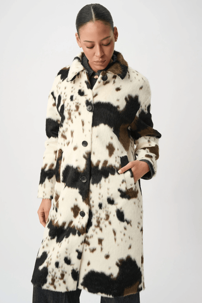 JR Faux Fur Cow Print Coat 264944 - AtelierCoat WomenJoseph Ribkoff