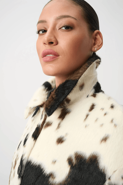 JR Faux Fur Cow Print Coat 264944 - AtelierCoat WomenJoseph Ribkoff