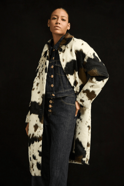 JR Faux Fur Cow Print Coat 264944 - AtelierCoat WomenJoseph Ribkoff