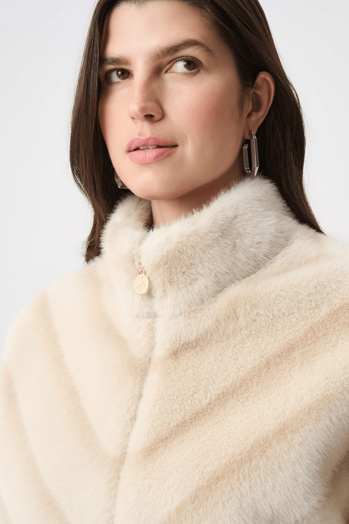 JR Chevron Print Faux Fur Jacket 264946 - AtelierJacket WomenJoseph Ribkoff