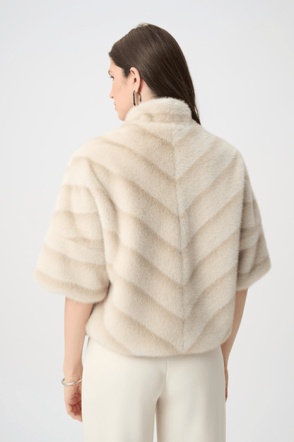 JR Chevron Print Faux Fur Jacket 264946 - AtelierJacket WomenJoseph Ribkoff