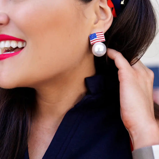 Brianna Cannon Flag Pearl Earrings