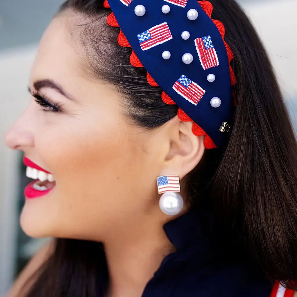 Brianna Cannon Flag Pearl Earrings