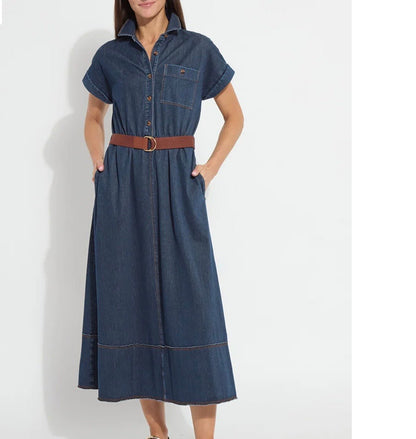 Lysse Zelda Midi Belted Denim Dress