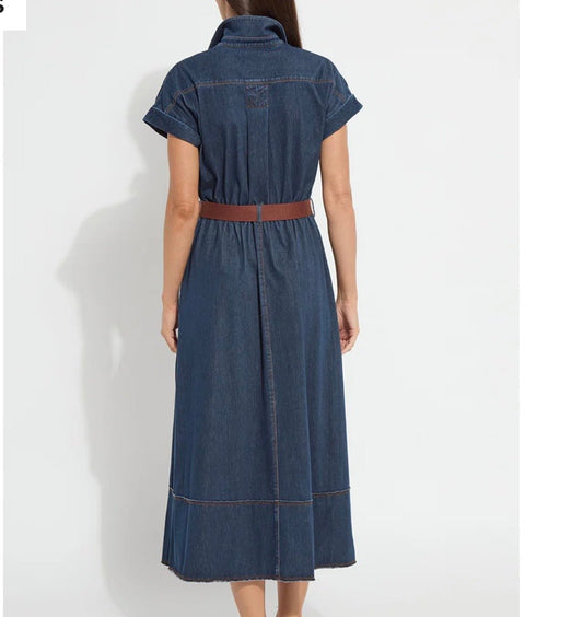 Lysse Zelda Midi Belted Denim Dress