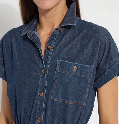 Lysse Zelda Midi Belted Denim Dress