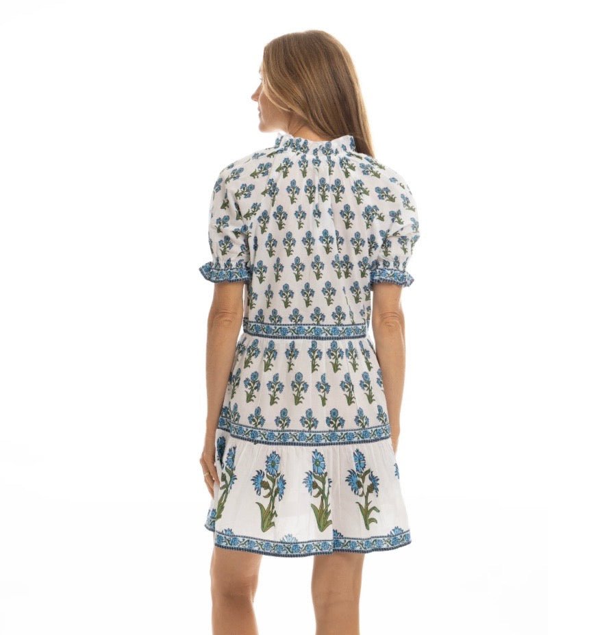 BIndu Eliana Dress in Blue Blossom