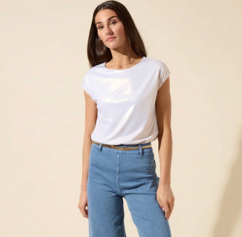 Lysse Lyssentials Metallic Jersey Top