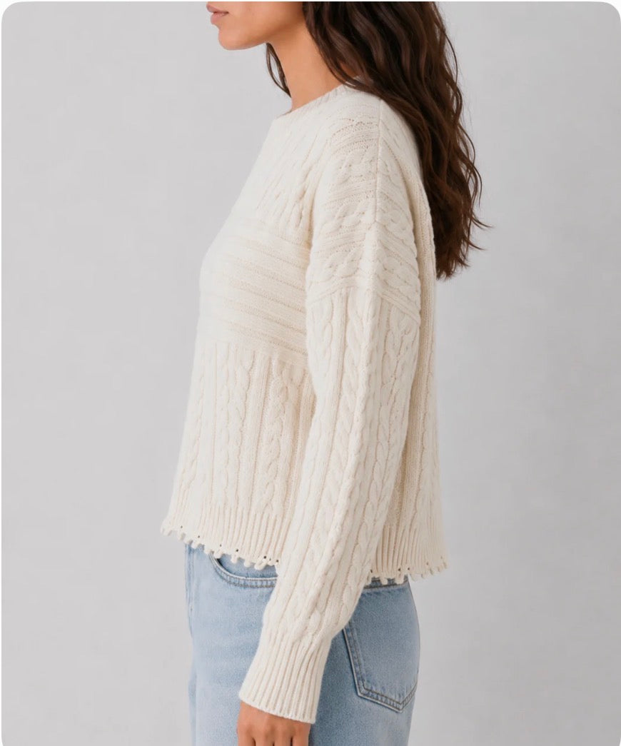 Dear John Rania Sweater in Off White
