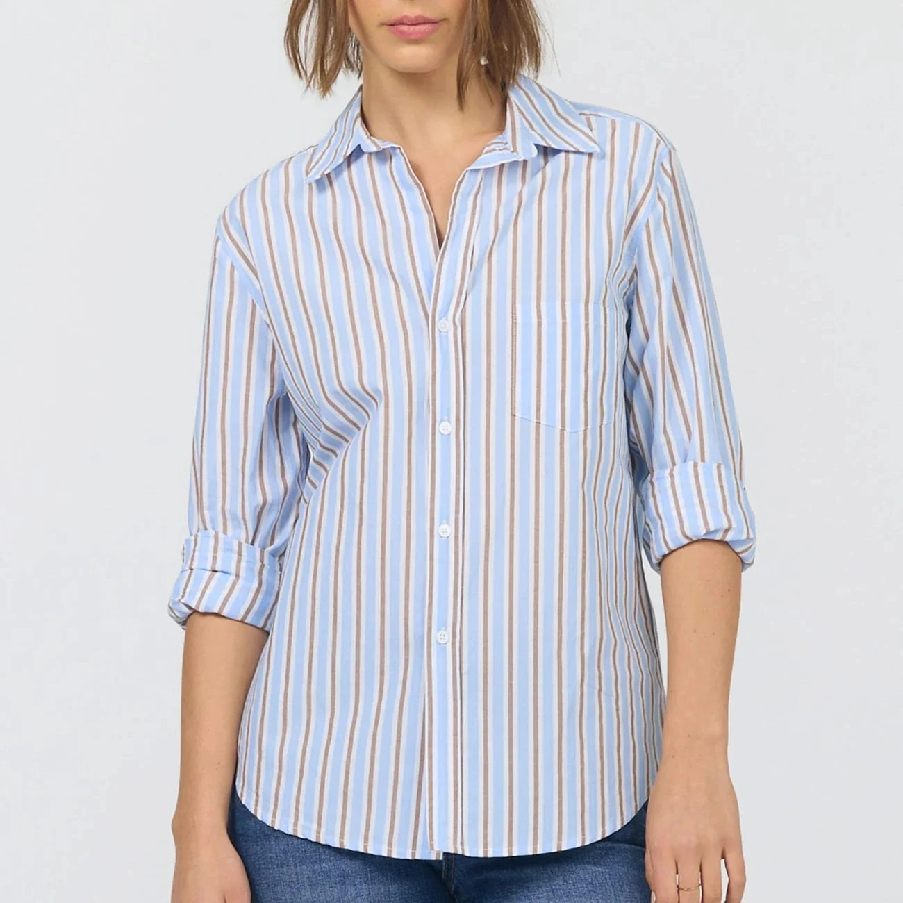 Dear John Galina Top in Campus Blue Stripe