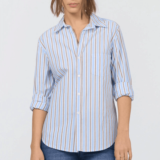Dear John Galina Top in Campus Blue Stripe