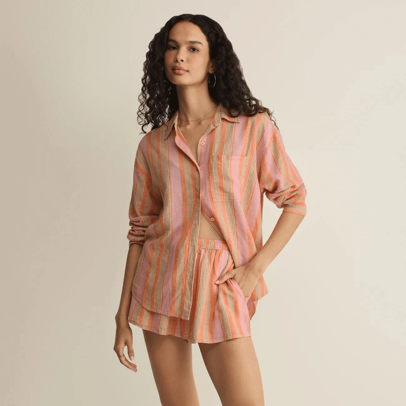 Z Supply Perfect Striped Short in Tiger Lily - AtelierShorts WomenZ Supply