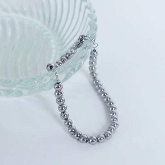 Vincent Silver Beaded Bracelet