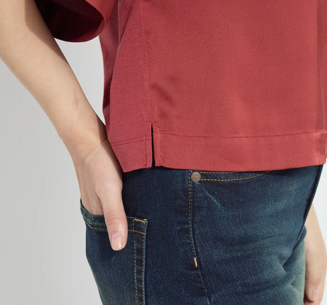 Lysse Ginger Mix-Media Dolman Tee