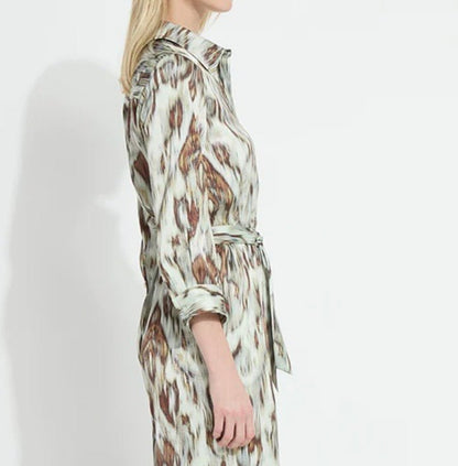 Lysse Dahlia Belted Satin Wide Leg Jumpsuit in Woodland Paisley