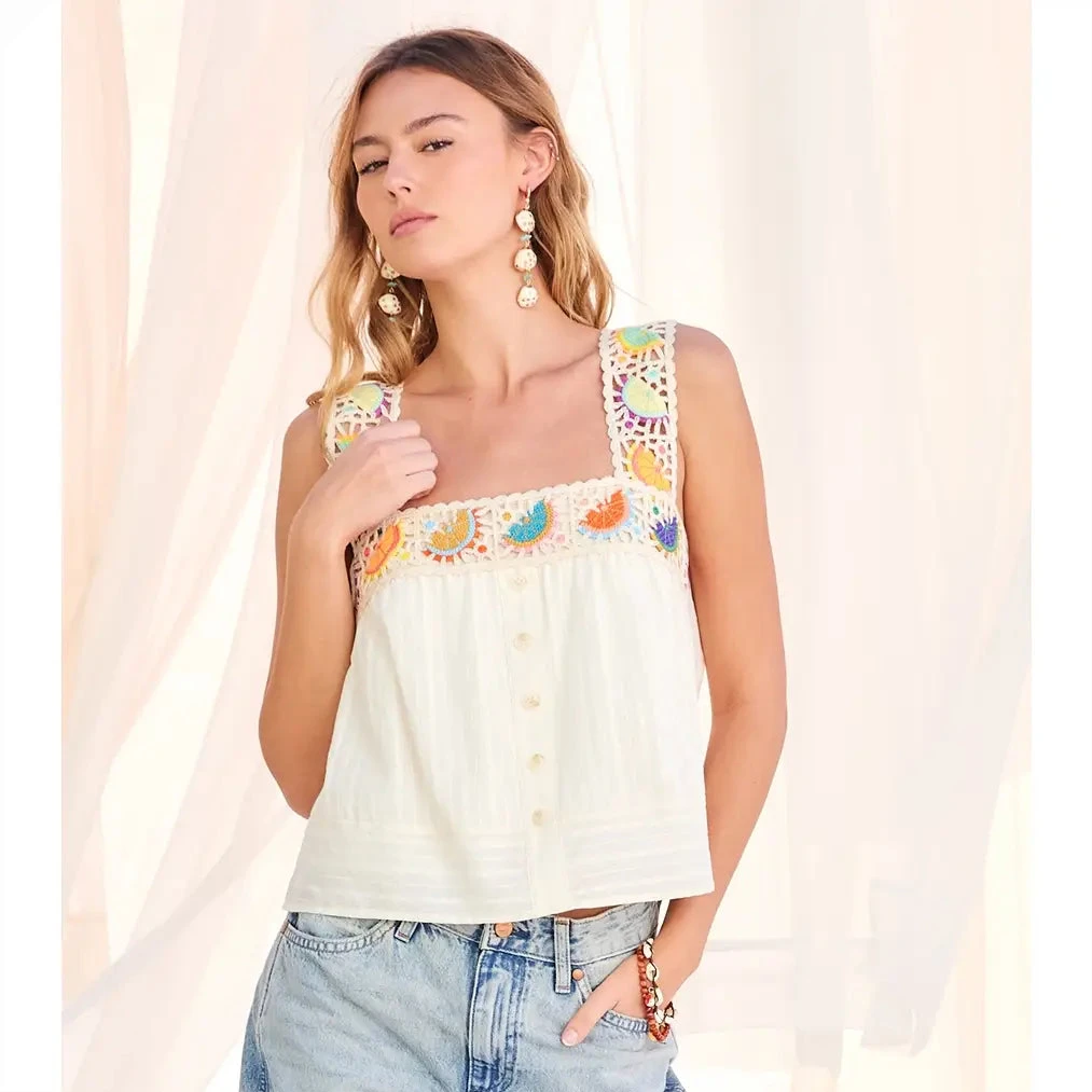Rainbow Citrus Crochet Swing Top