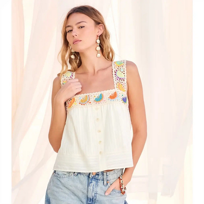 Rainbow Citrus Crochet Swing Top