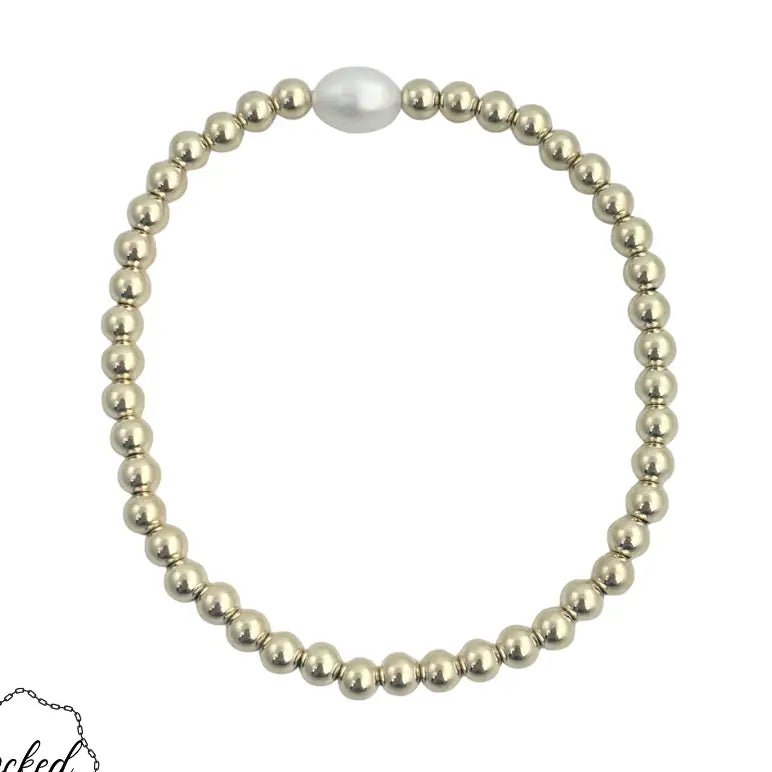 Locked Gold Filled Freshwater Pearl Bracelet #42