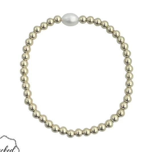 Locked Gold Filled Freshwater Pearl Bracelet #42