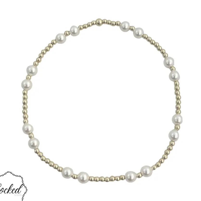 Locked Glass Pearl #24 Gold Filled Bracelet