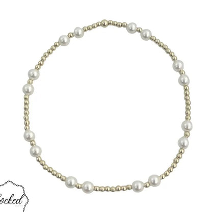Locked Glass Pearl #24 Gold Filled Bracelet