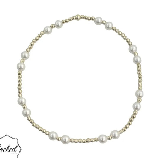 Locked Glass Pearl #24 Gold Filled Bracelet