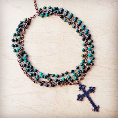 African Turquoise Beaded Collar Necklace