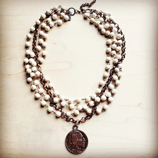 White Turquoise Collar Necklace