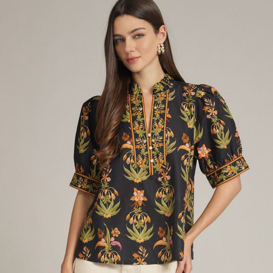 Floral Puff Sleeve Top