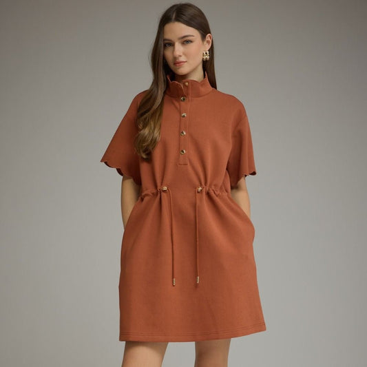 Rust Midi Dress