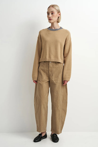 Astrid Camel Emerson Barrel Pant