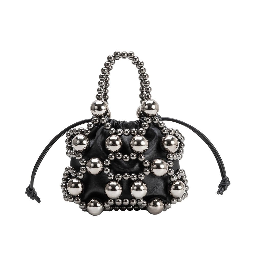 Bobby Black Vegan Beaded Handbag - AtelierBag WomenMelie Bianco