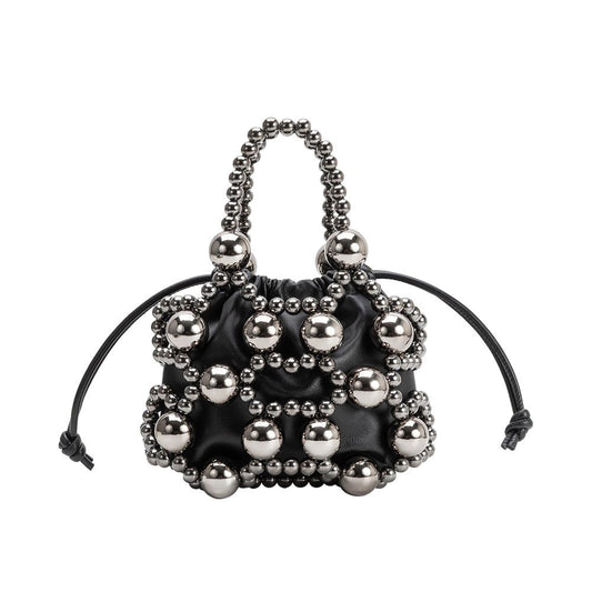 Bobby Black Vegan Beaded Handbag