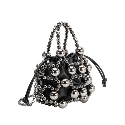Bobby Black Vegan Beaded Handbag - AtelierBag WomenMelie Bianco