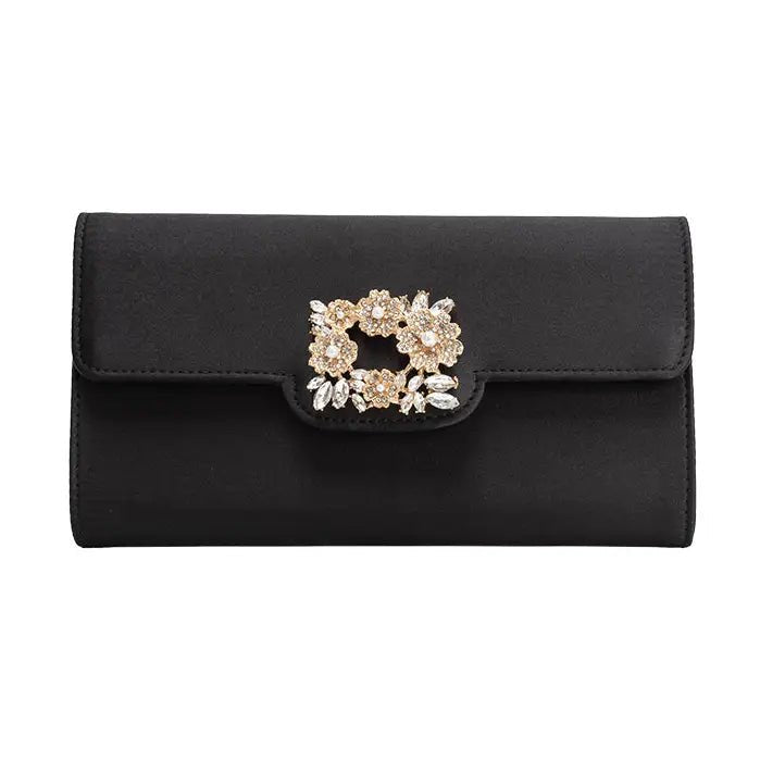 Elodie Black Satin Crossbody - AtelierBag WomenMelie Bianco