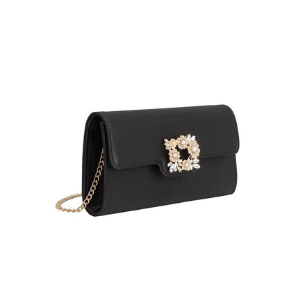 Elodie Black Satin Crossbody - AtelierBag WomenMelie Bianco