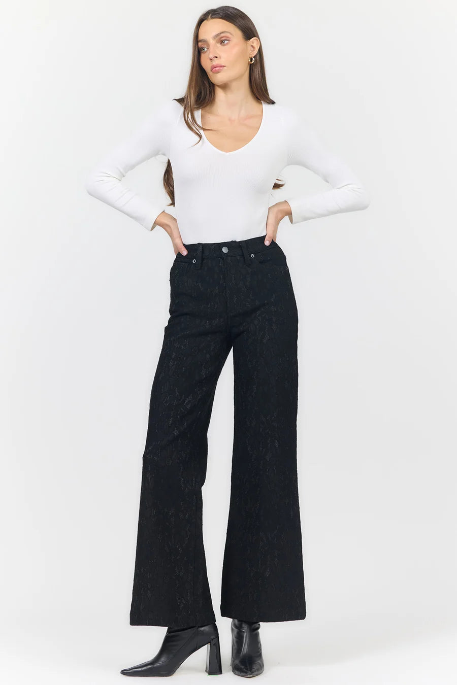 Dear John Black Lace Denim