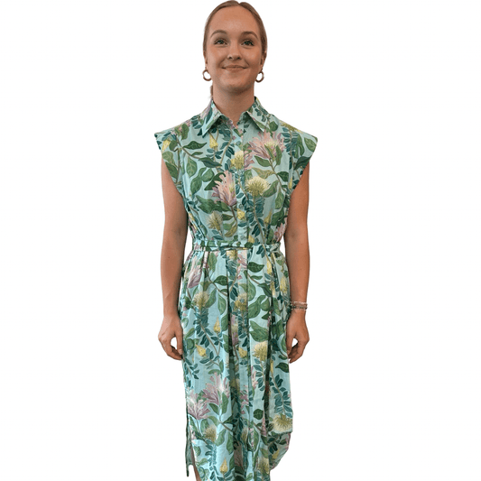 Jade Round Hem Midi Dress in Sweet Thistle