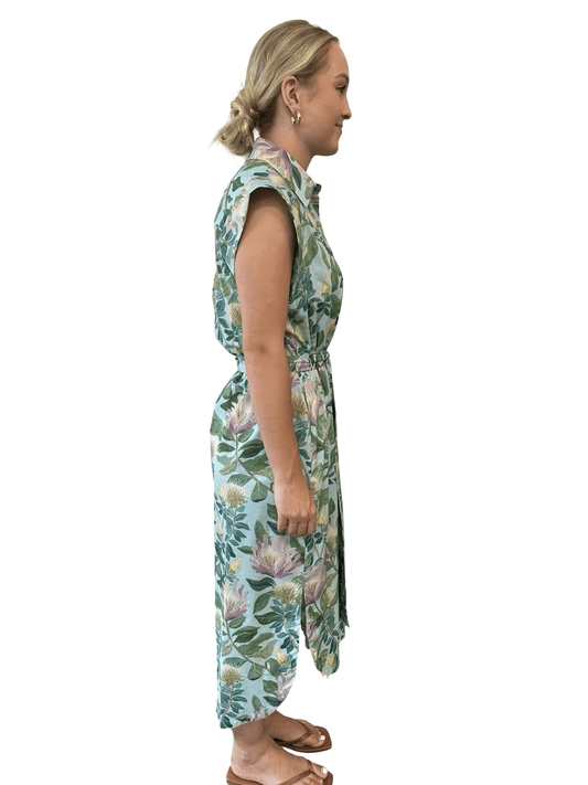 Jade Round Hem Midi Dress in Sweet Thistle