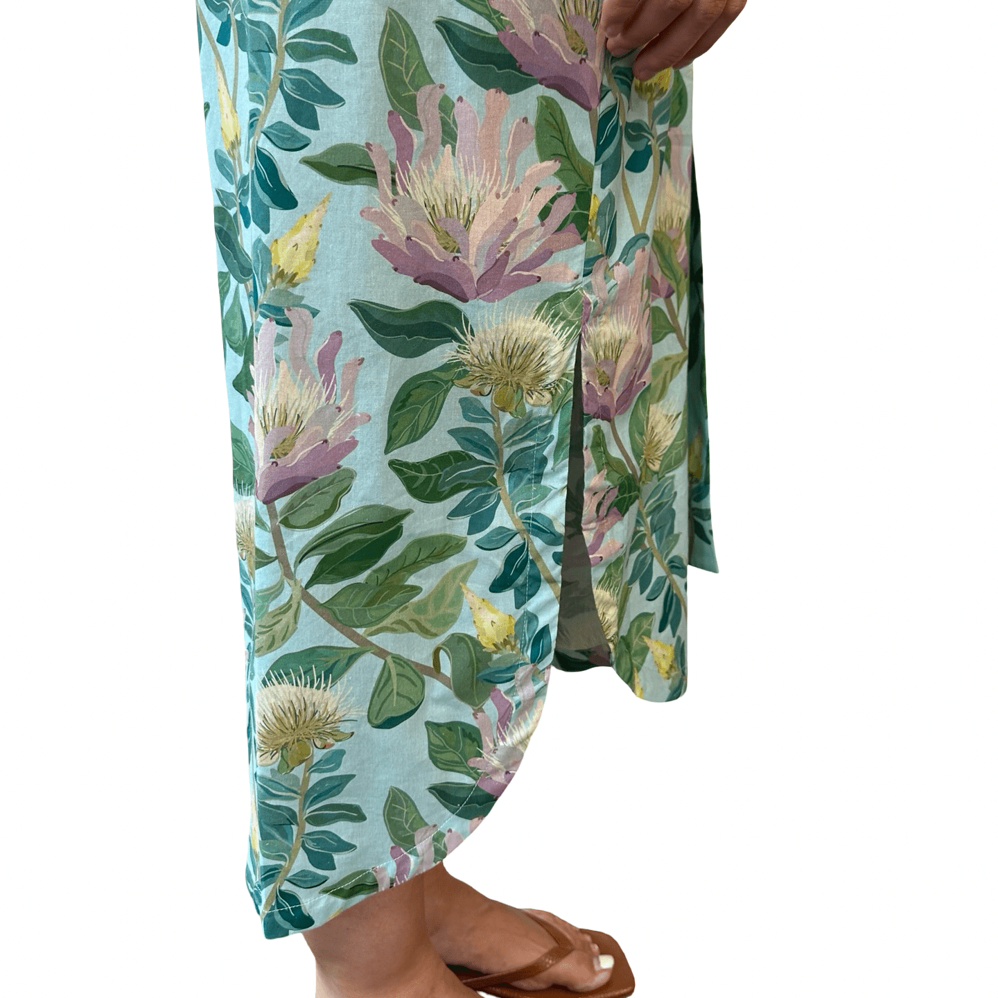 Jade Round Hem Midi Dress in Sweet Thistle