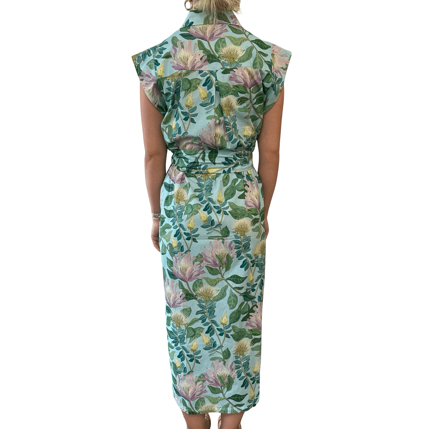 Jade Round Hem Midi Dress in Sweet Thistle