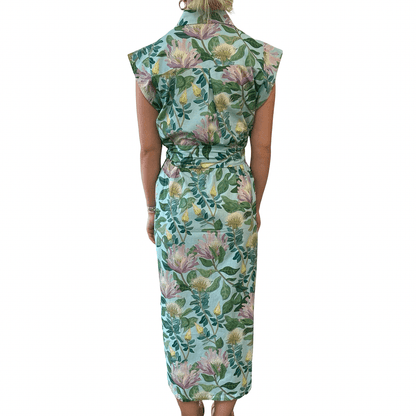Jade Round Hem Midi Dress in Sweet Thistle