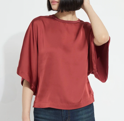 Lysse Ginger Mix-Media Dolman Tee
