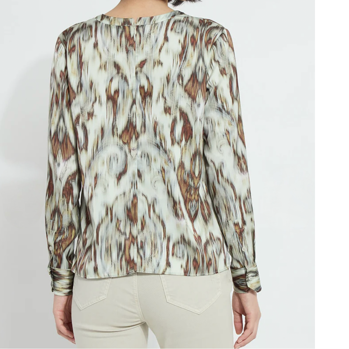 Lysse Tanni Crew Neck Blouse in Woodland Paisley