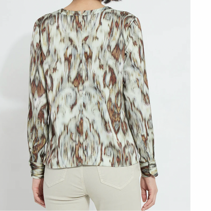 Lysse Tanni Crew Neck Blouse in Woodland Paisley