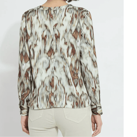 Lysse Tanni Crew Neck Blouse in Woodland Paisley