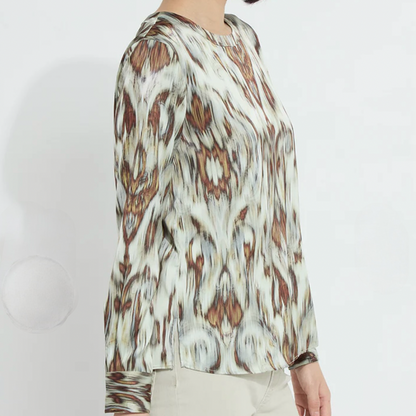 Lysse Tanni Crew Neck Blouse in Woodland Paisley