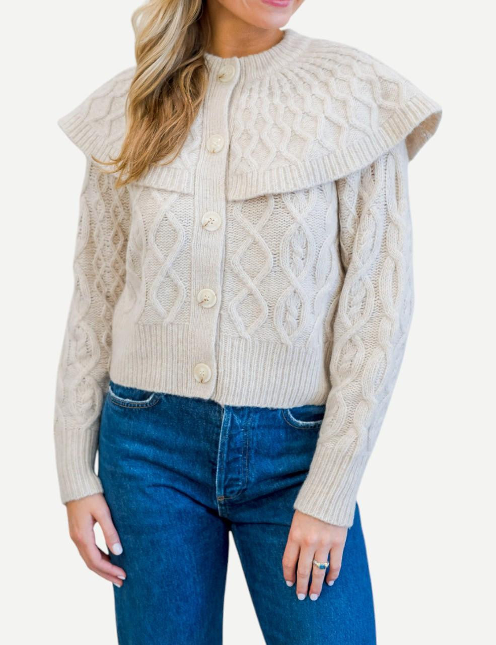 DH Domino Cardigan Oatmeal